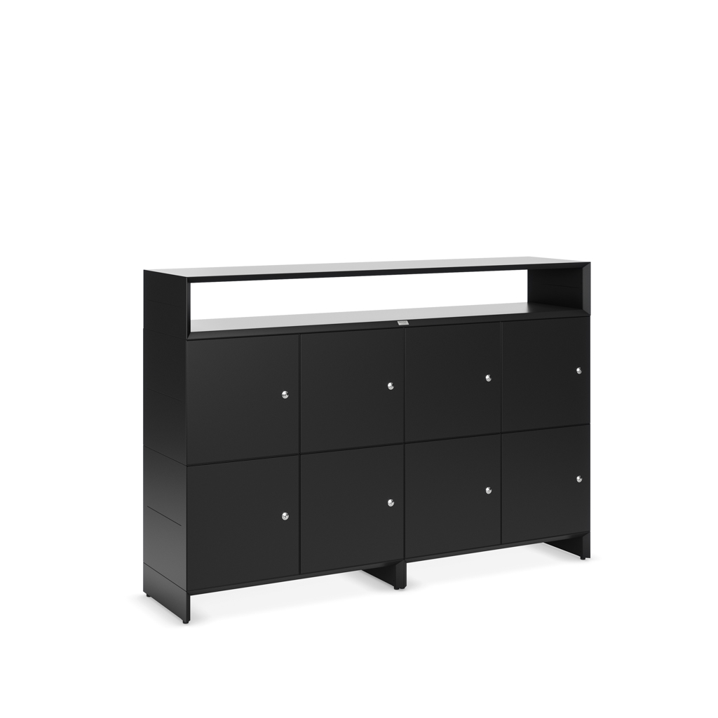 Schließfachschrank Masterbox® B 160 x H 110 cm 2,5 OH, Schwarz
