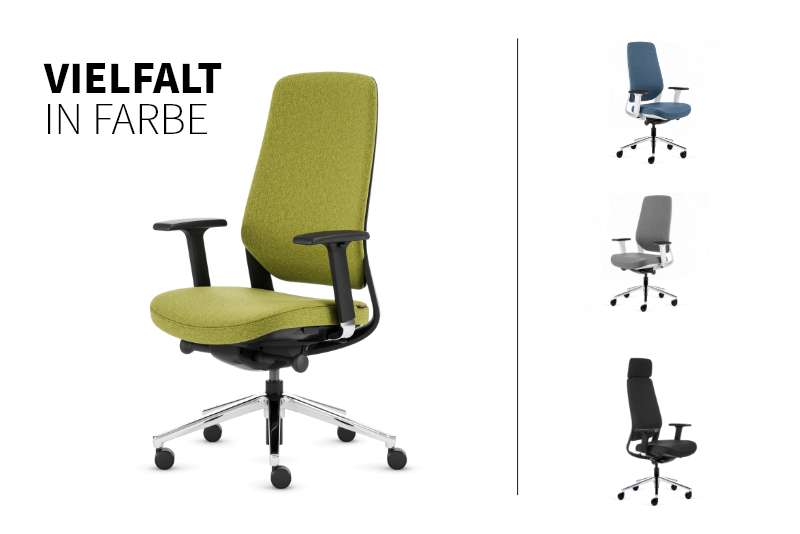Teamo® Plush - Ergonomischer Bürostuhl, Vollpolster, Schwarz/Grün