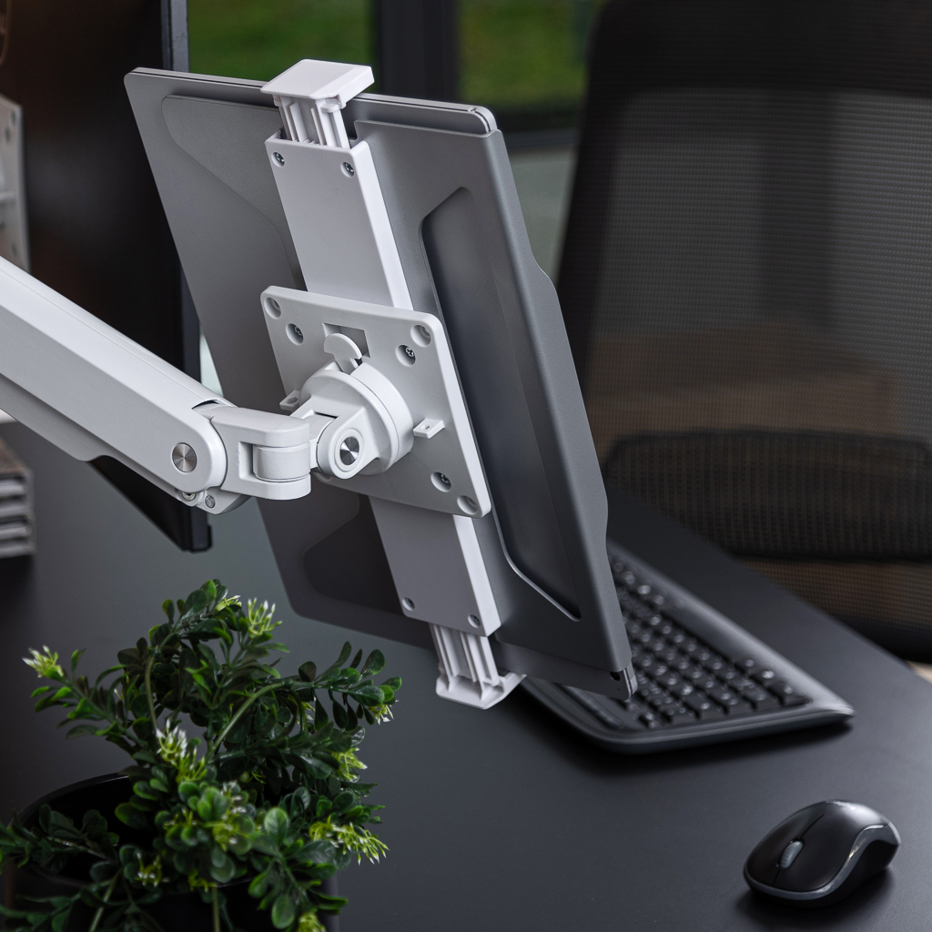 Monitorarm Inwerk® Duo Fit, mit Laptop-Halterung Weiss