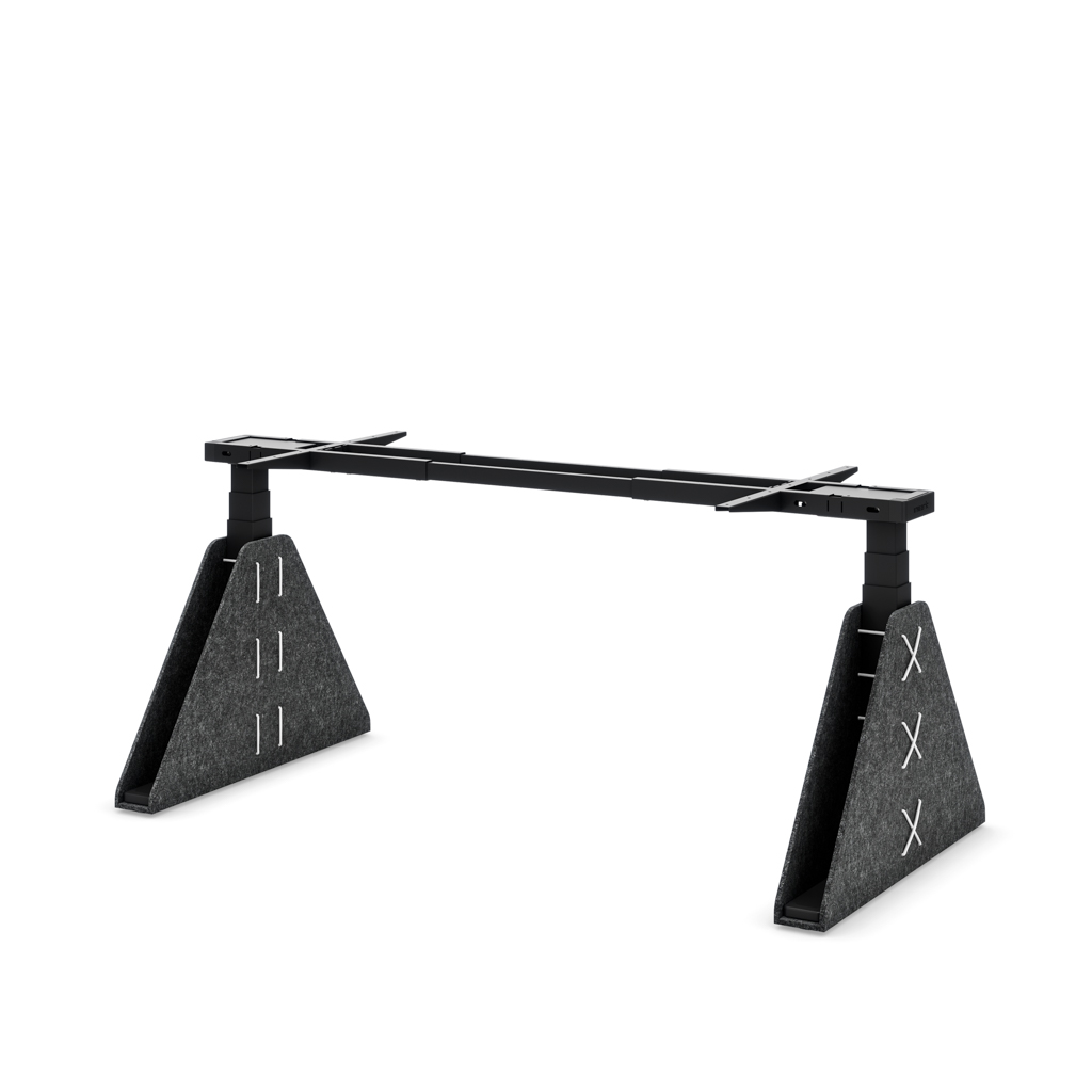 Höhenverst. Tischgestell Masterlift Flex Akustix -Edition, Trapez Dunkelgrau, Schwarz