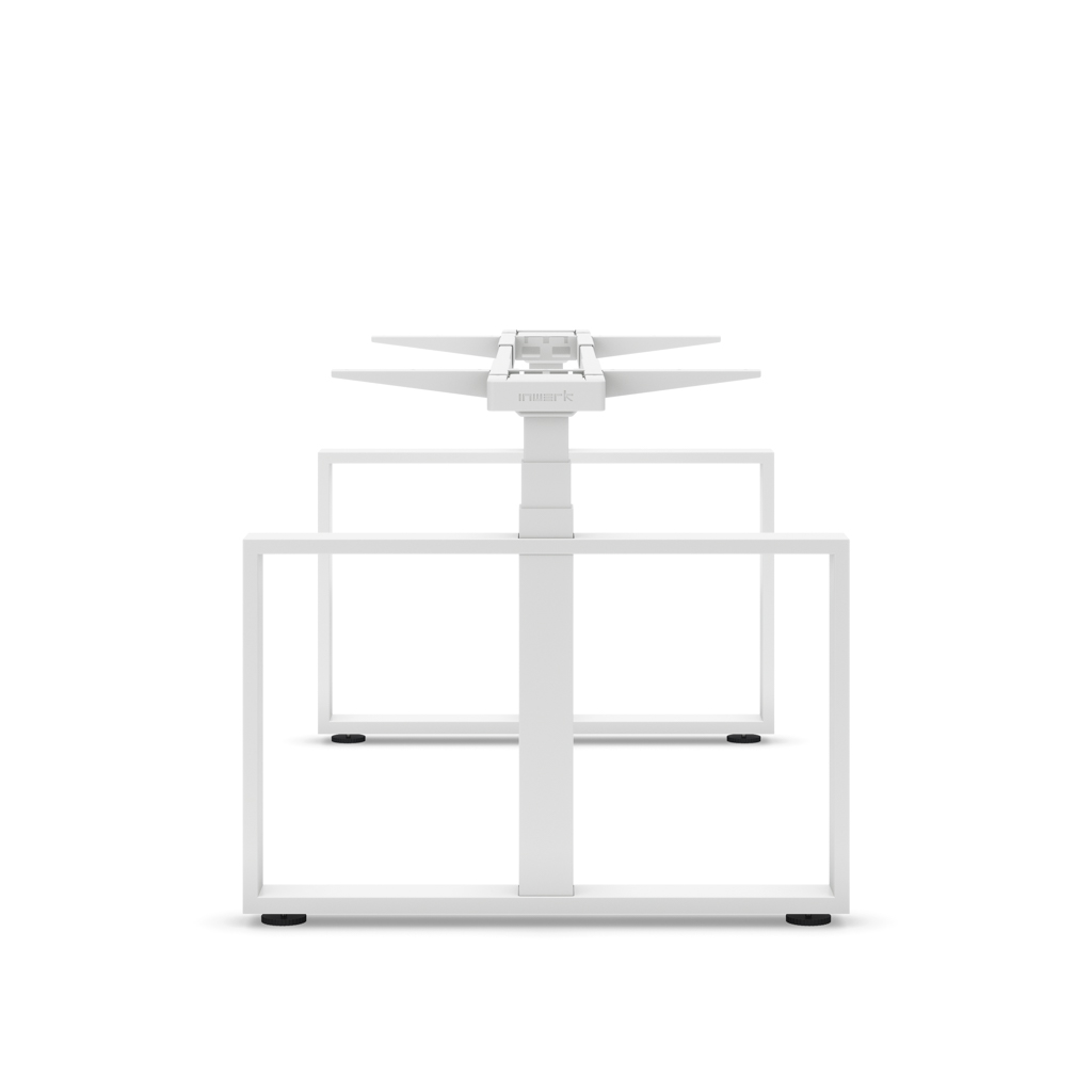 Masterlift® Flex höhenv. Schreibtisch-Gestell Loop Stahl Edition Rechteck Weiss