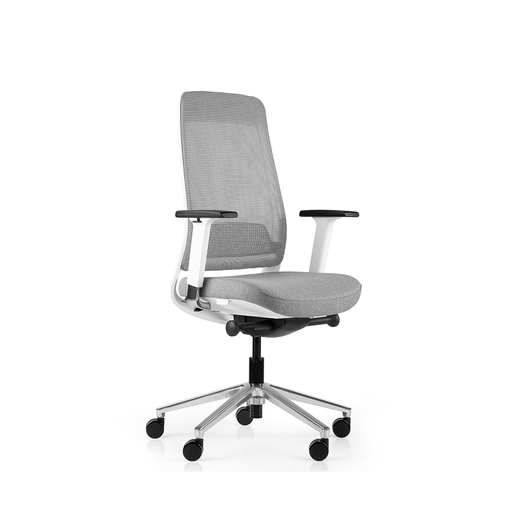 Inwerk Teamo® Original - Ergonomischer Bürostuhl, Weiß/Grau