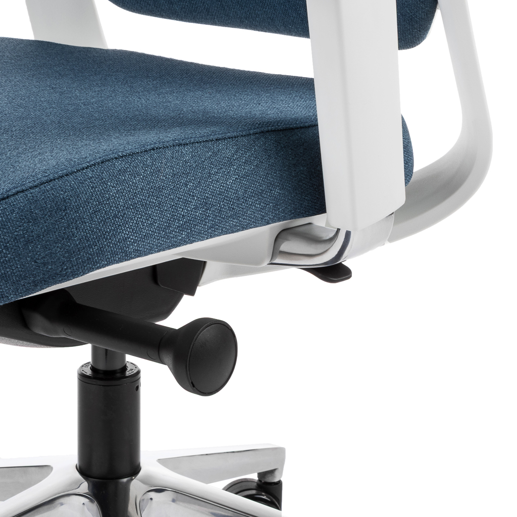 Teamo® Plush - Ergonomischer Bürostuhl, Vollpolster, Weiss/Blau