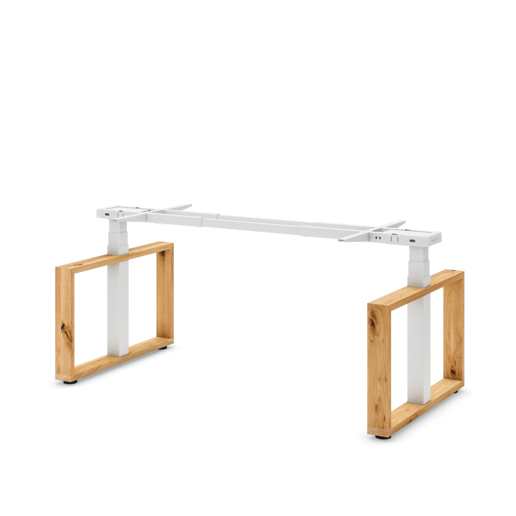 Höhenverst. Tischgestell Masterlift® Flex Loop-Edition, Holz Rechteck, Weiss