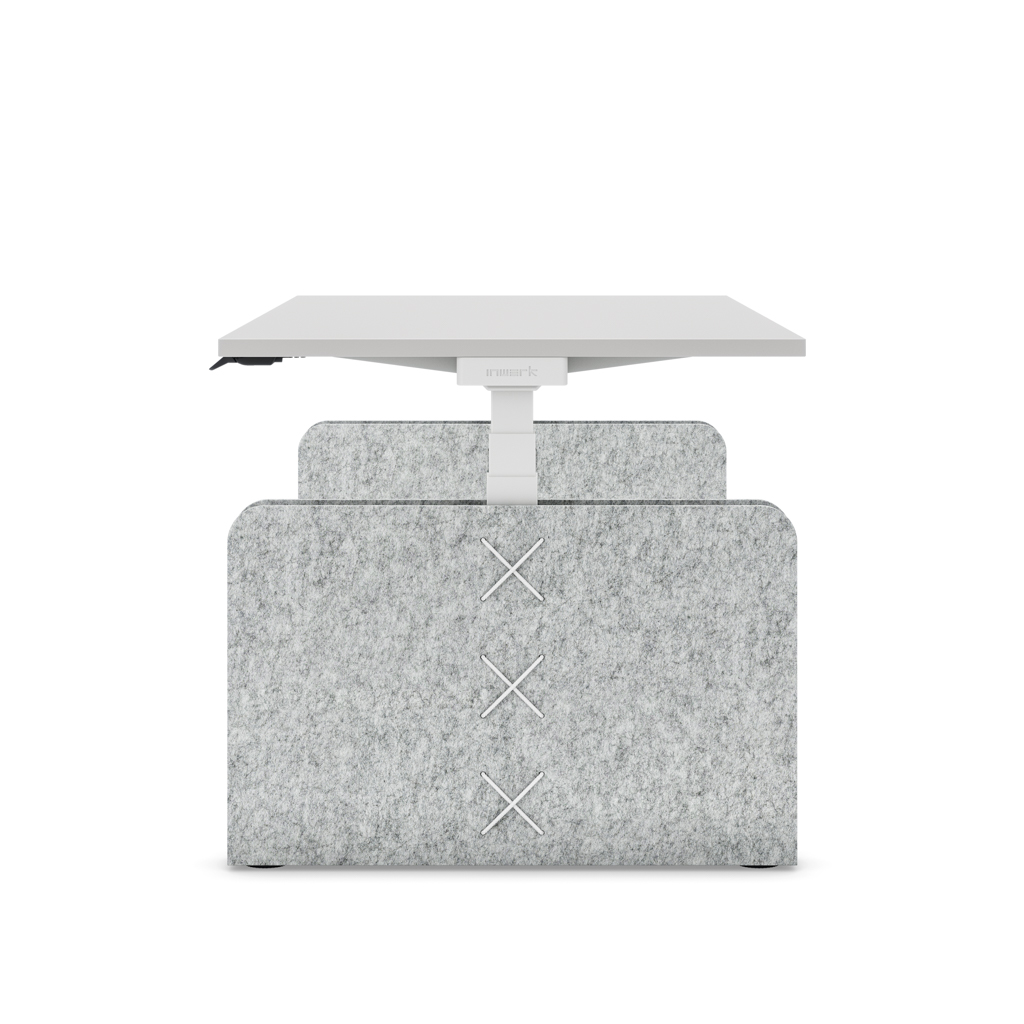 Höhenverstellbarer Schreibtisch Masterlift® Flex Akustix®-Edition, Rechteck Hellgrau, Lichtgrau Dekor/Weiss 180x80