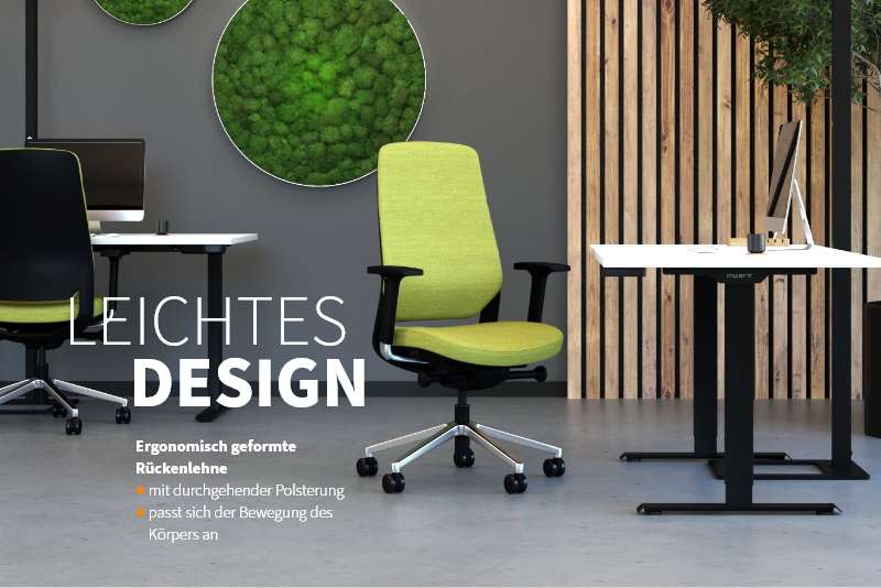 Teamo® Plush - Ergonomischer Bürostuhl, Vollpolster, Schwarz/Grün