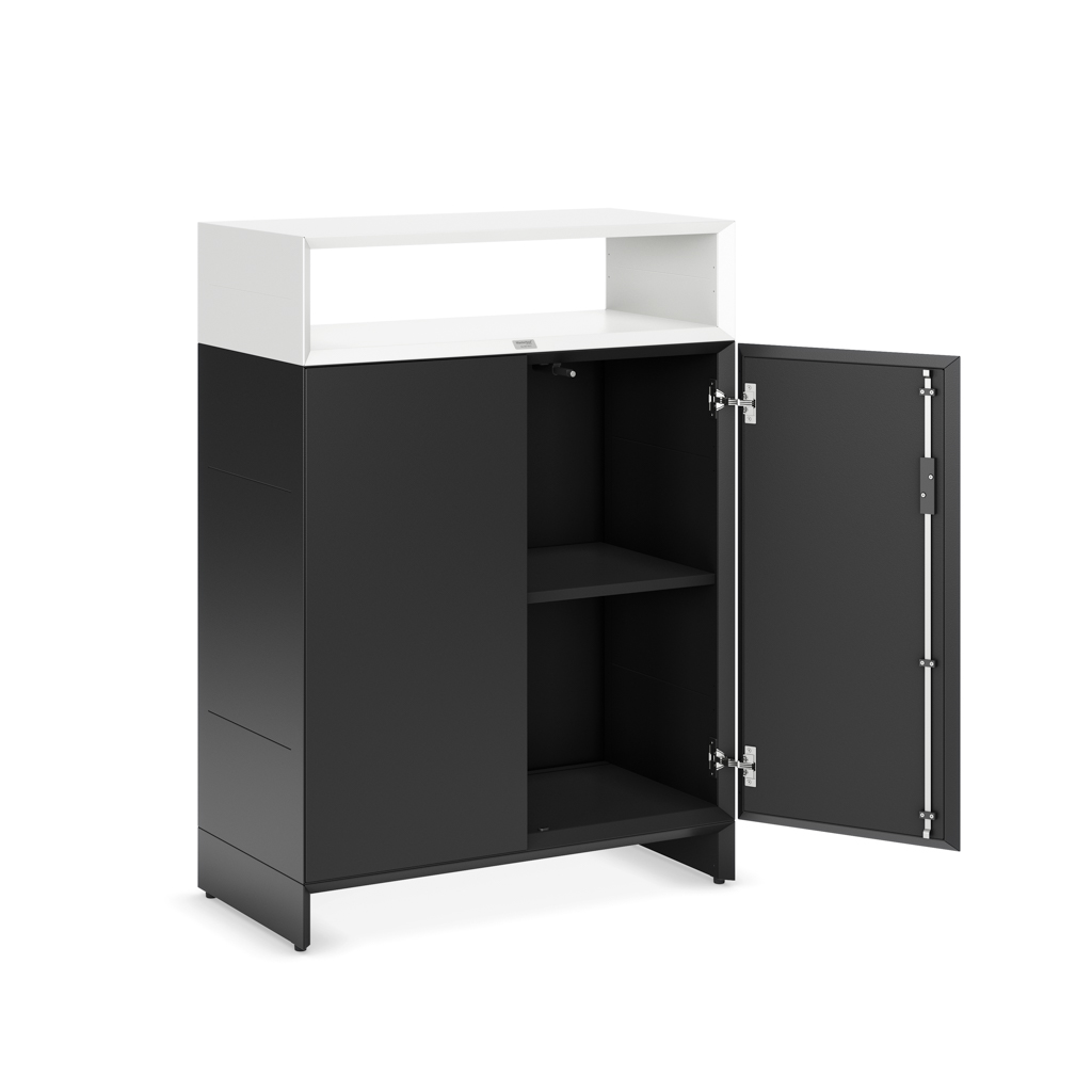 Schließfachschrank Masterbox® B 160 x H 110 cm 2,5 OH, Schwarz/Weiss