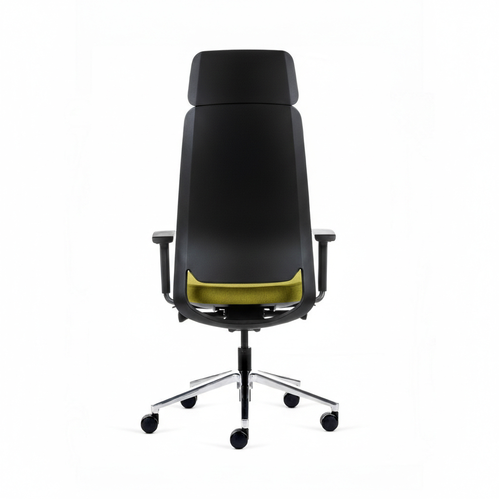 Teamo® Plush Plus - Ergonomischer Bürostuhl mit Kopfstütze, Vollpolster, Schwarz/Grün
