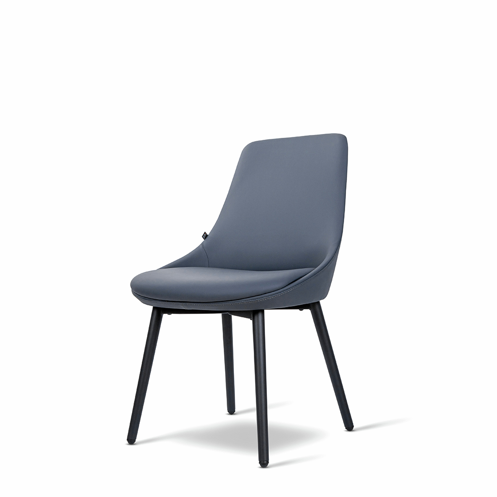 Inwerk Frankie 2 - Polsterstuhl, Kunstleder blaugrau