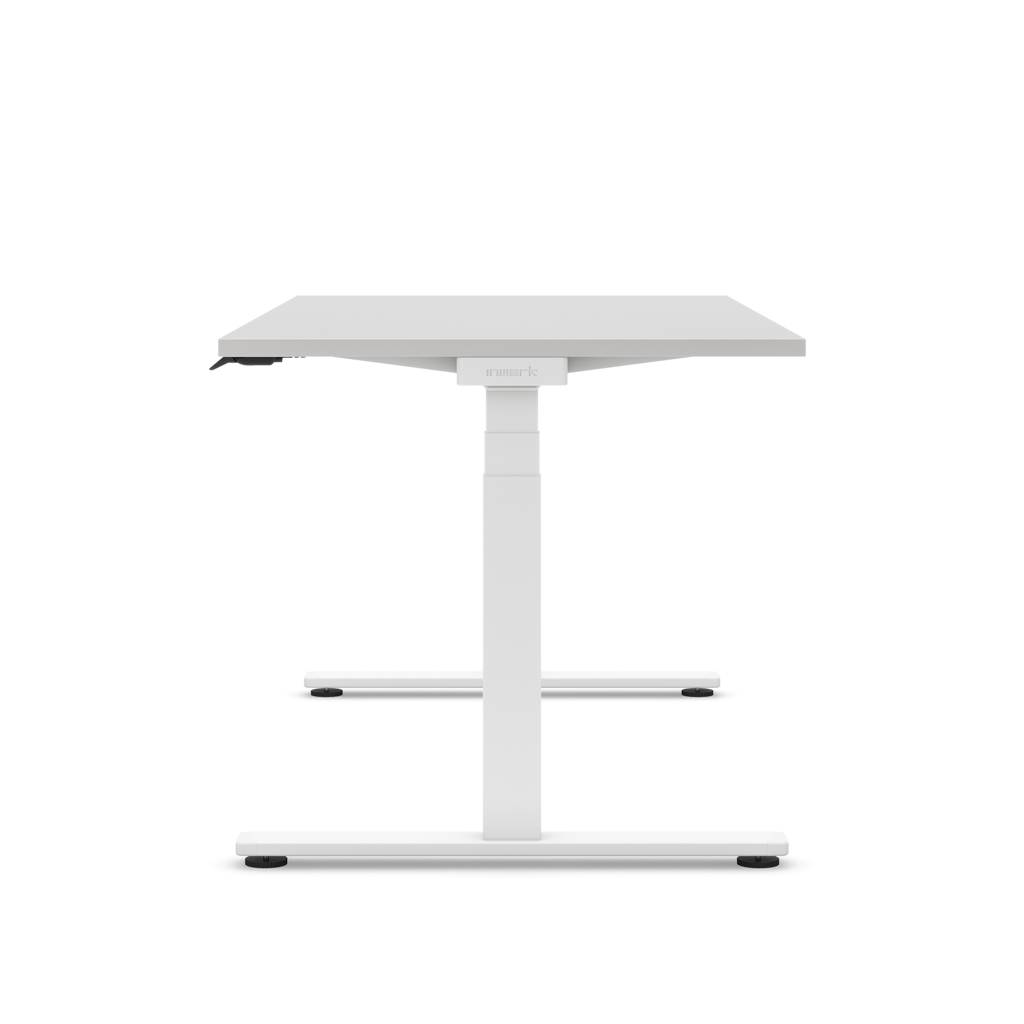 Höhenverstellbarer Schreibtisch Masterlift® Flex Light, Lichtgrau Dekor/Weiss 160x80