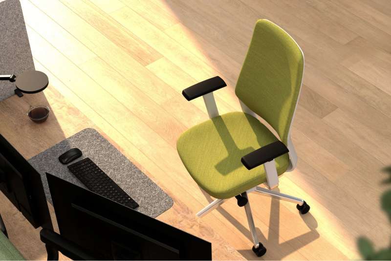 Teamo® Plush - Ergonomischer Bürostuhl mit Kopfstütze, Vollpolster, Weiss/Grün