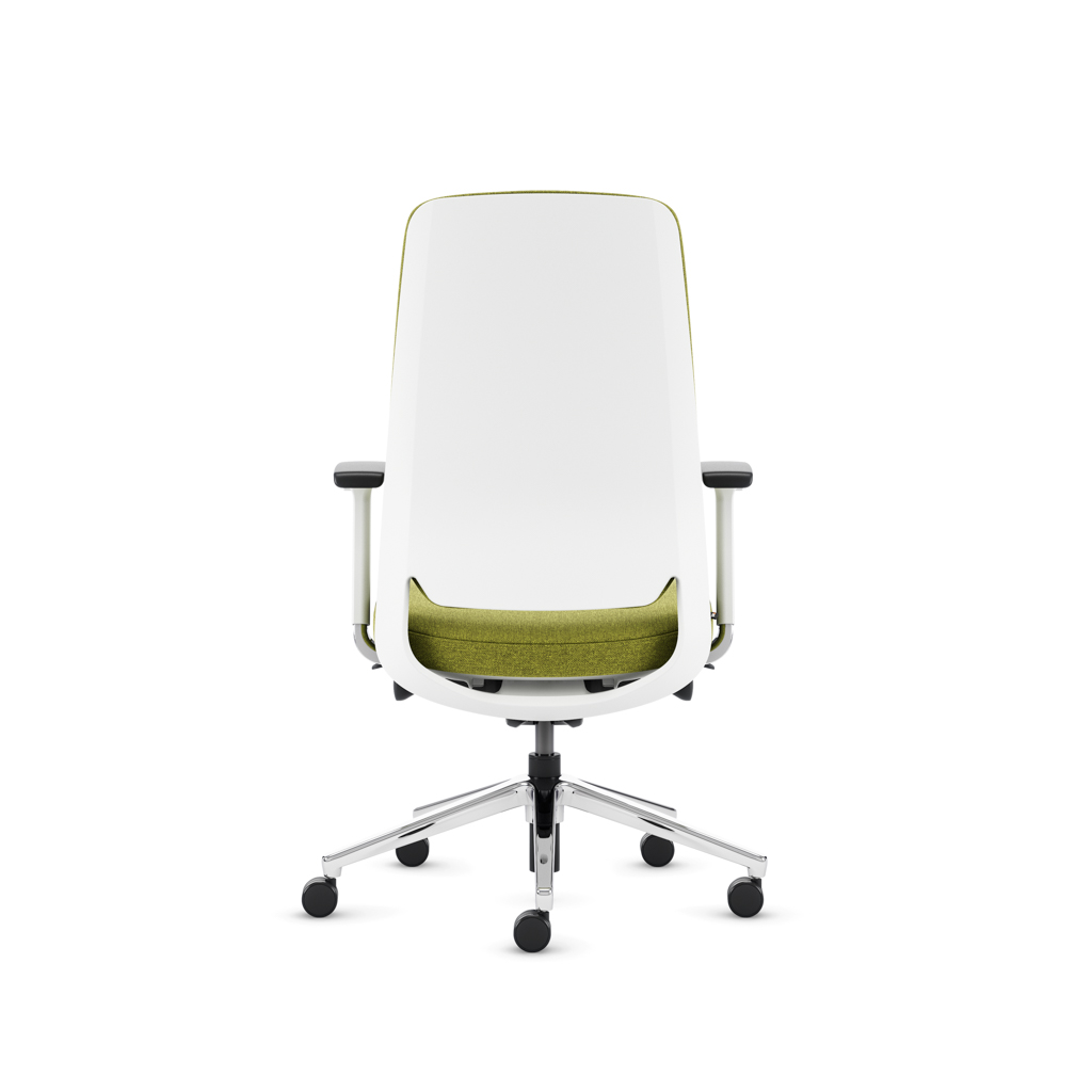 Teamo® Plush - Ergonomischer Bürostuhl mit Kopfstütze, Vollpolster, Weiss/Grün