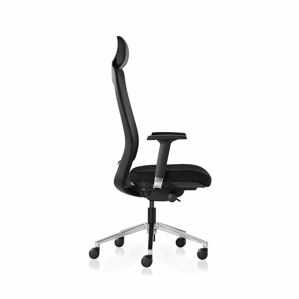 Inwerk Teamo® Original Plus - Bürostuhl mit Kopfstütze, Schwarz