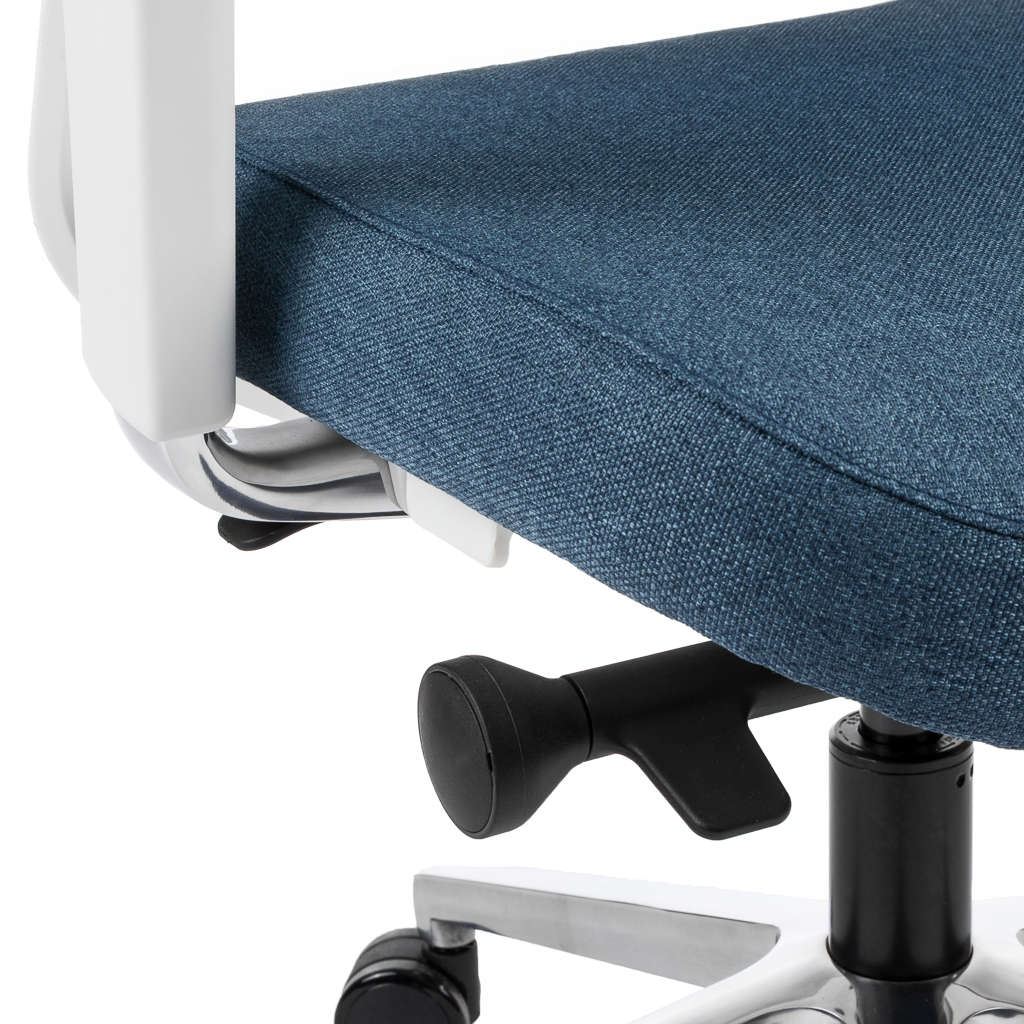 Teamo® Plush - Ergonomischer Bürostuhl, Vollpolster, Weiss/Blau
